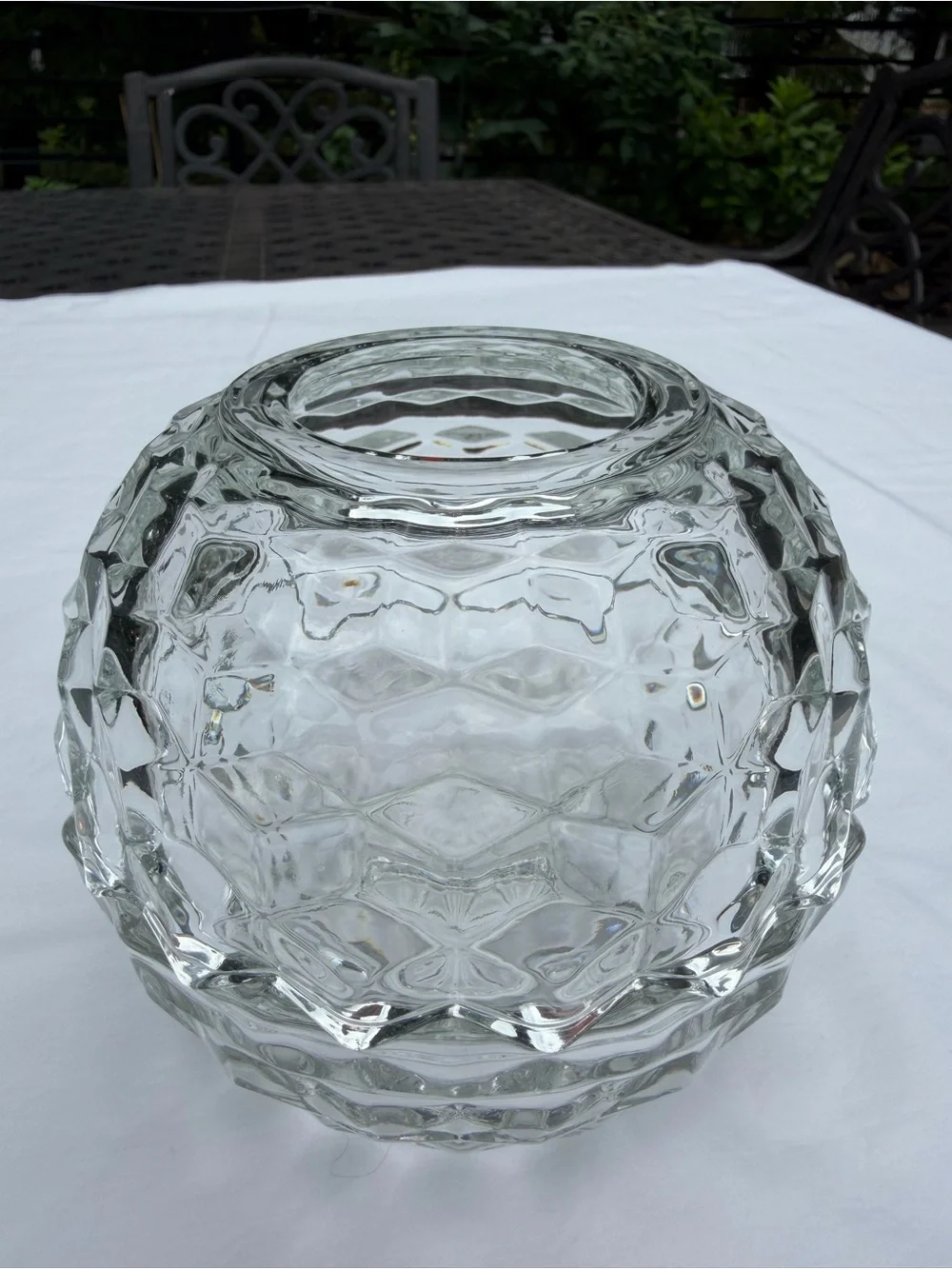 Vtg Fostoria American Cubist Clear Glass Fairy Lamp Candle Votive Holder 5